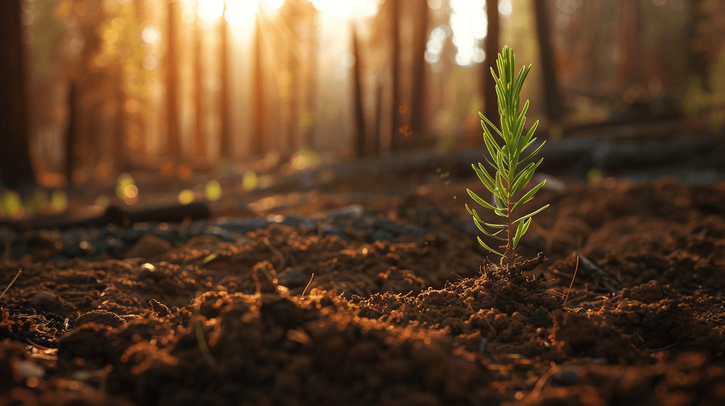 A young giant Sequoia rising in a California forest